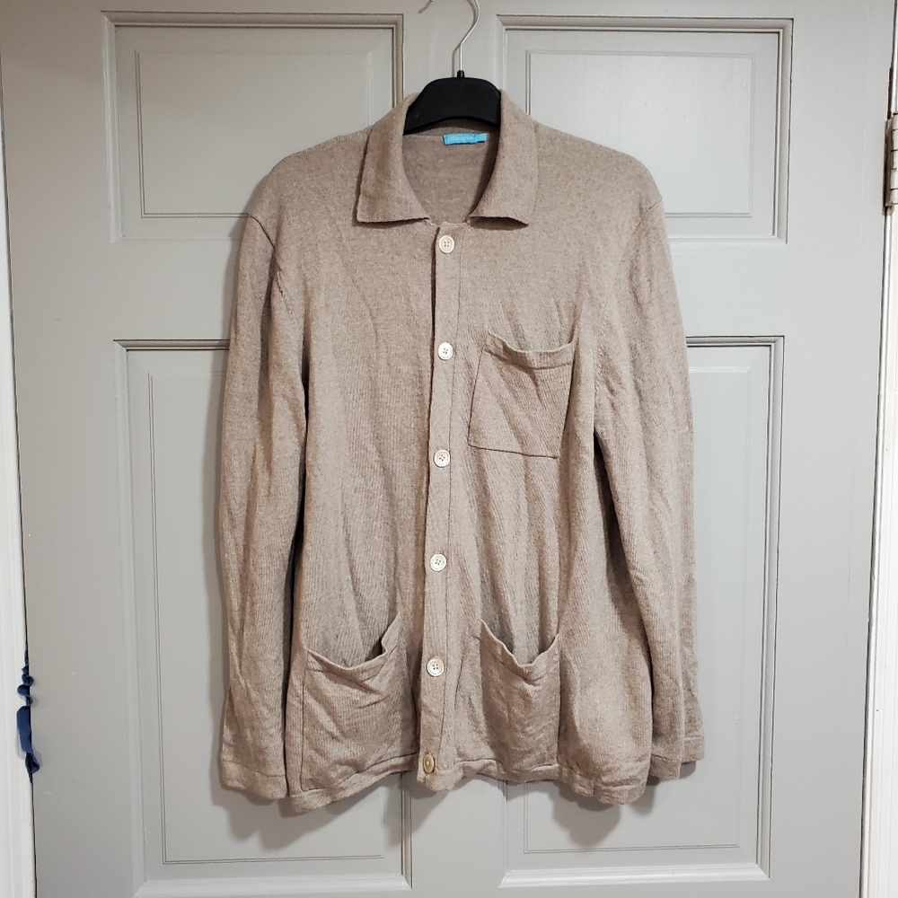J.McLaughlin Women Cardigan Size Small Brown Button Down 100% Merino Wool Casual